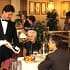 Couple selecting a bottle of wine in a upscale restaurant