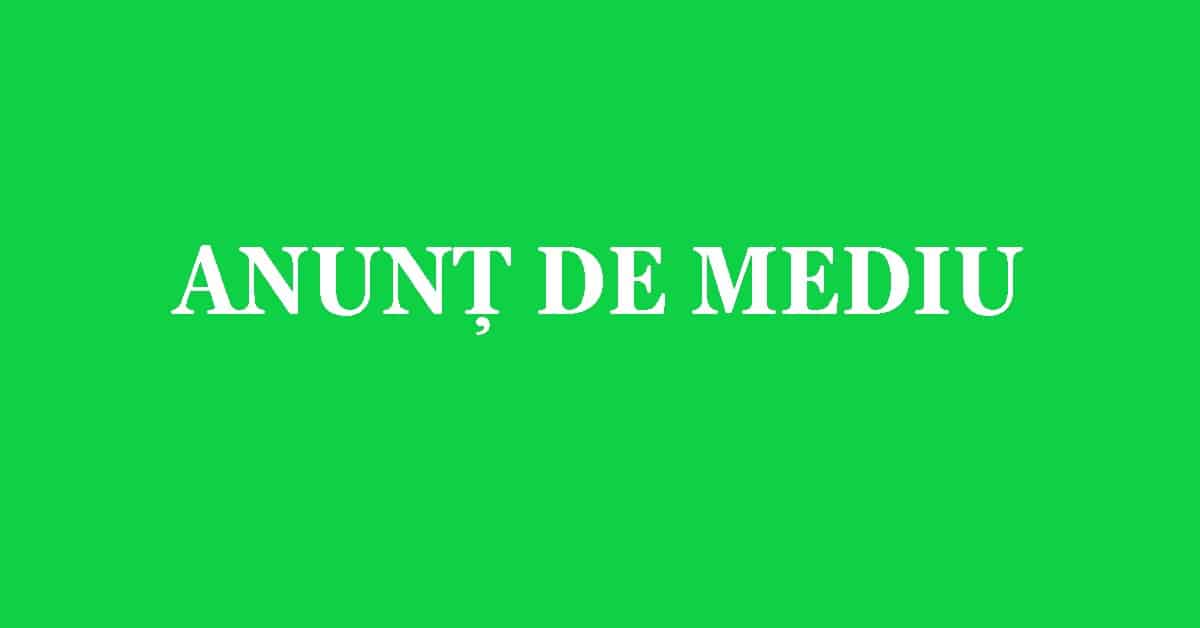 Anunț public privind decizia etapei de încadrare