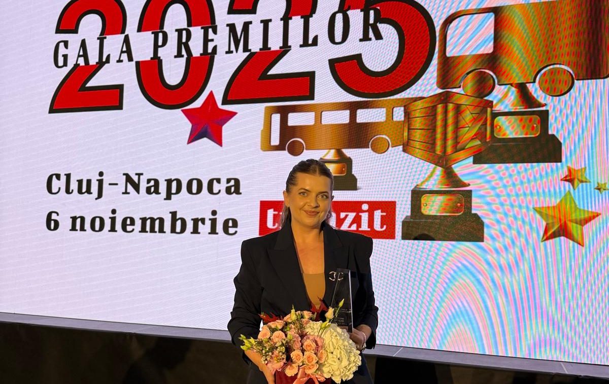 Andreea Oprean de la Oprean SRL Sebeș desemnată ”Femeia Anului 2025 în Transporturi” la Gala Premiilor Tranzit de la Cluj Napoca