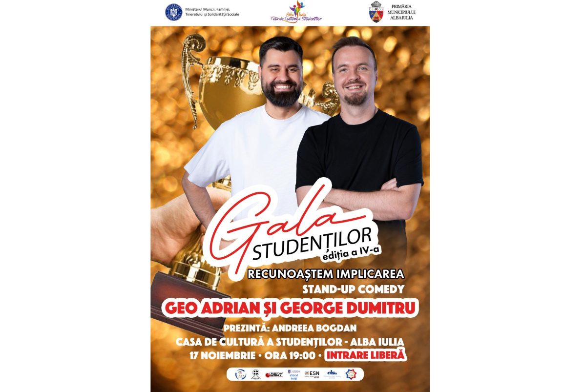 Luni, 17 noiembrie: Gala Studenților, ediția a IV-a. Cei mai implicați studenți, premiați la Alba Iulia