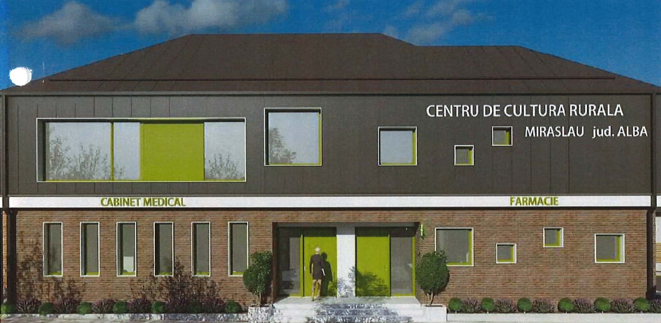 FOTO: Centru cultural și de servicii, la Mirăslău. Va include un cabinet medical, o farmacie, o frizerie și o sală de evenimente