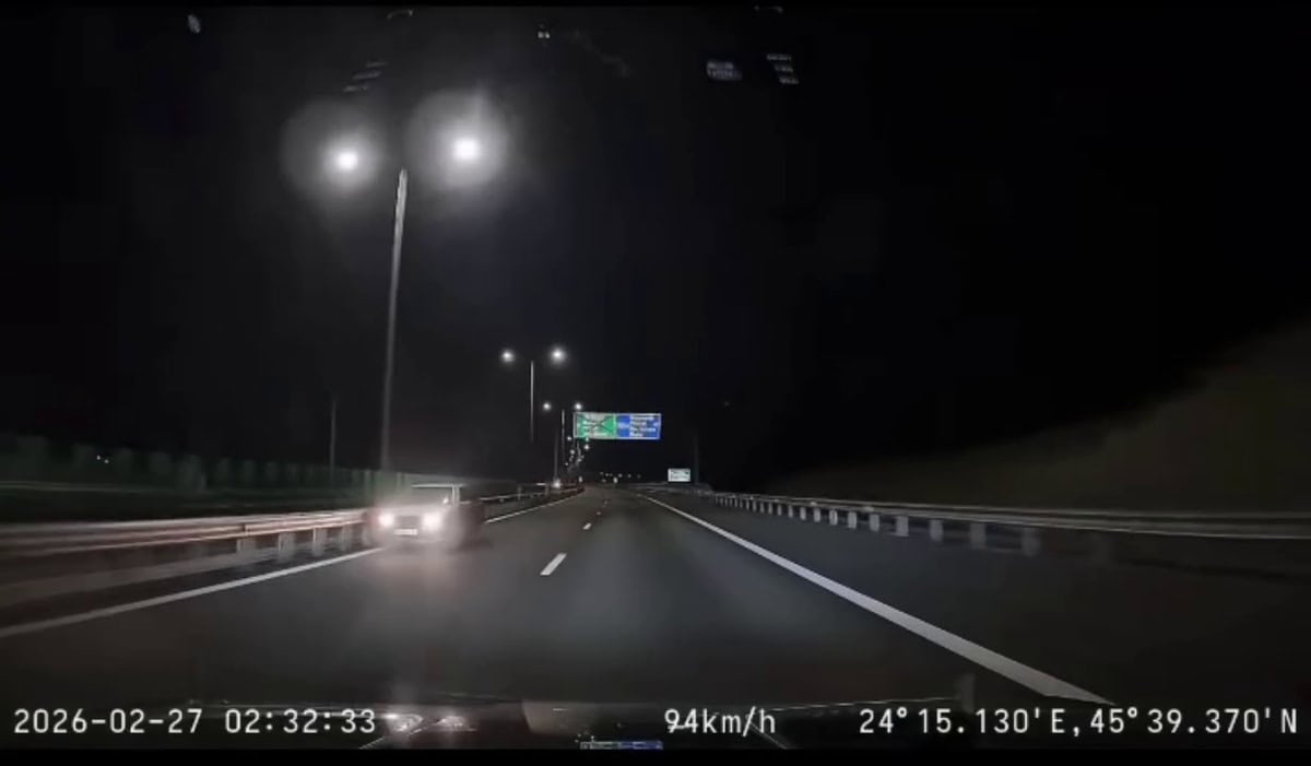 VIDEO: Gest inconștient pe Autostrada A1, în Sibiu. Șofer surprins pe contrasens, în noaptea de joi spre vineri, în zona Boița