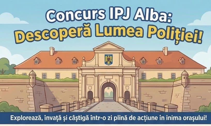 Concurs pentru copii de Ziua Poliției Române, în Piața Cetății din Alba Iulia. Ce surprize au pregătit polițiștii, pentru cei mici