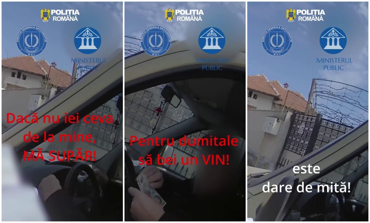 VIDEO Un polițist din Cugir a refuzat mita oferită de un șofer și a sesizat Serviciul Anticorupție Alba. Scena, filmată cu bodycam