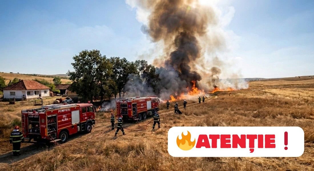 ISU Alba, apel către cetățeni legat de incendierea vegetației și a terenurilor agricole în această perioadă