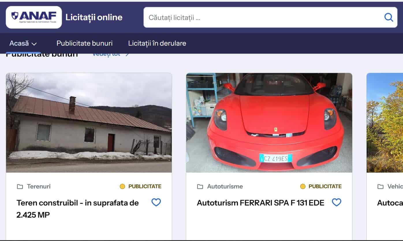 Siteul ANAF pentru vânzarea bunurilor sechestrate a înregistrat peste un milion de accesări, la câteva ore după lansare