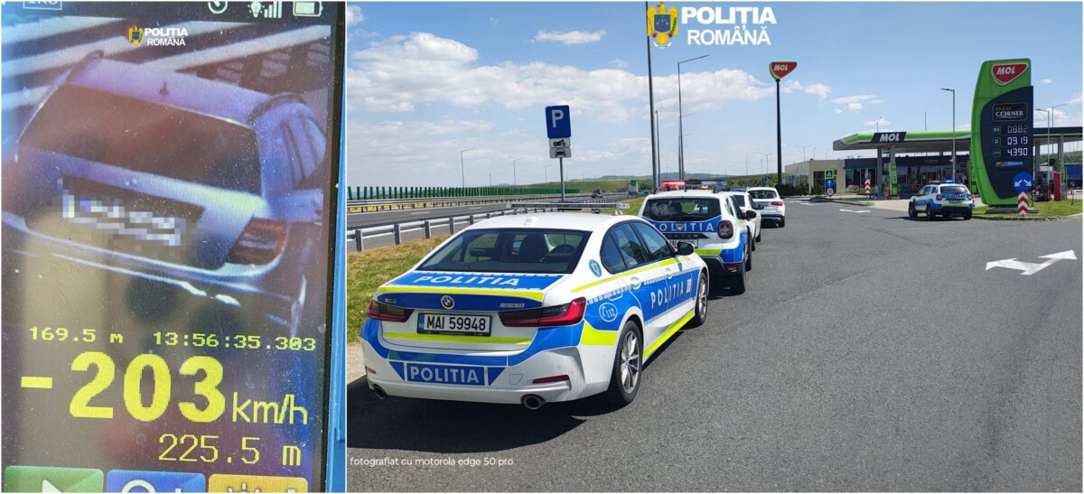 Șofer vitezoman, lăsat fără permis 120 de zile: Conducea pe Autostrada A1 Sebeș-Deva cu peste 200 de kilometri la oră