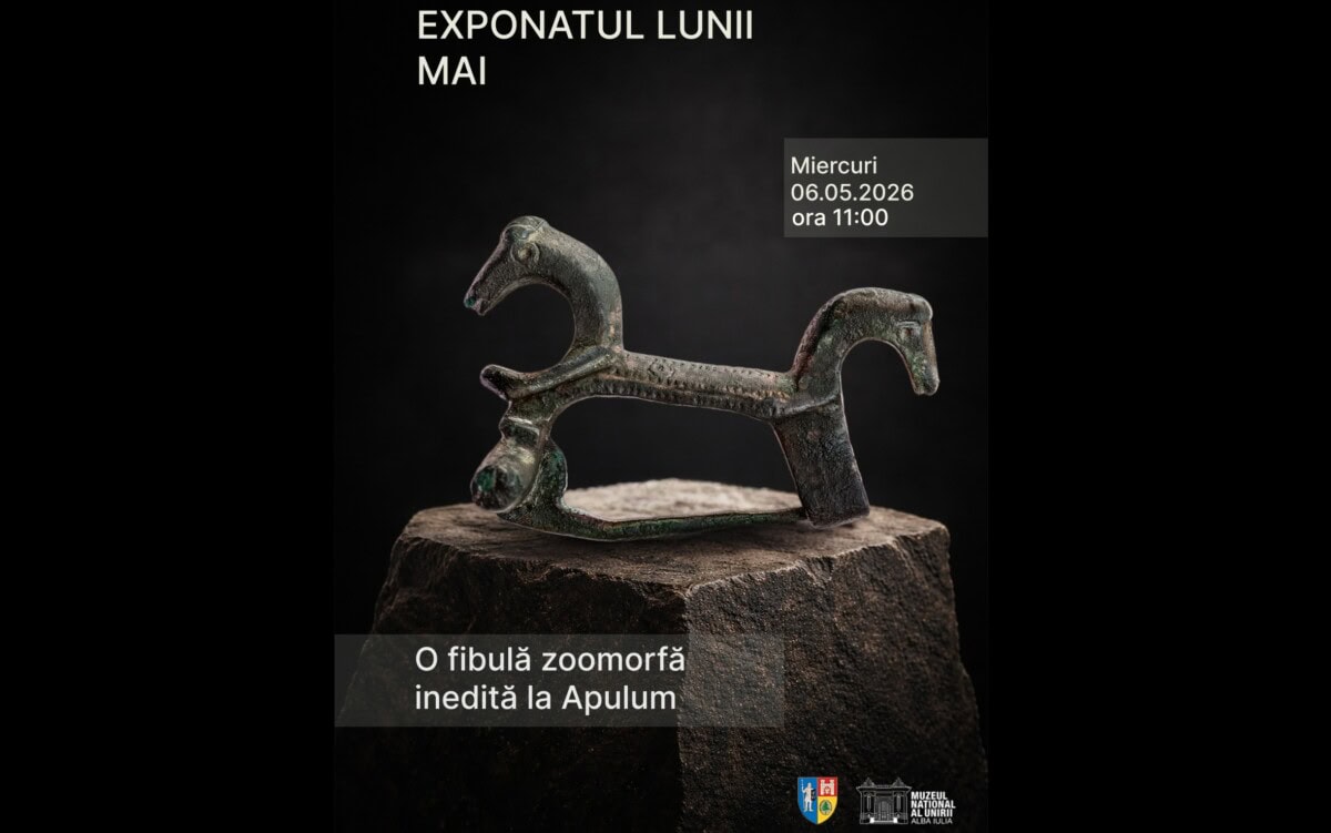 Miercuri: O fibulă zoomorfă inedită de la Apulum, exponatul lunii mai la Muzeul Unirii din Alba Iulia