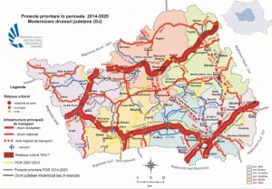 harta proiecte drumuri Regiunea Centru POR 2016