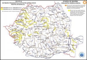 Harta Avertizare hidrologica_Nr_45 din 15.06.2016