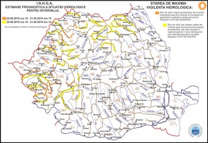 Harta Avertizare hidrologica_Nr_48 din 20.06.2016