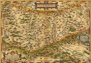 17025024-Antique-Map-of-Transylvania-Romania-by-Abraham-Ortelius-circa-1570--Stock-Photo