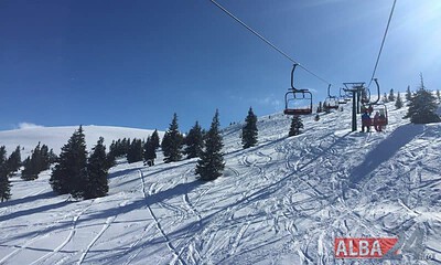 zapada, partie, schi, telesaun, sureanu