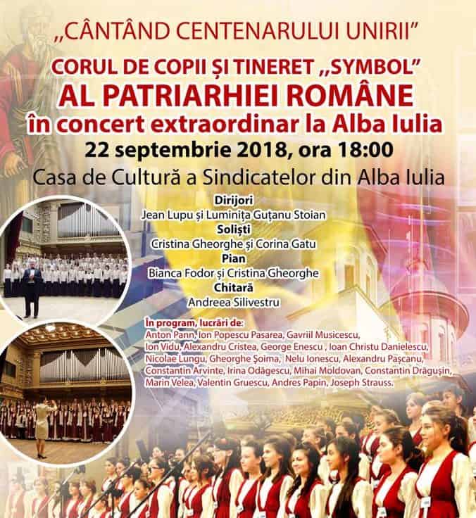 fan Four Martyr 22 septembrie: „Cântând Centenarului Unirii”, concert extraordinar al  Corului de copii şi tineret „Symbol” al Patriarhiei Române - Alba24