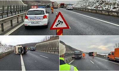 colaj accident remorca rasturnat autostrada