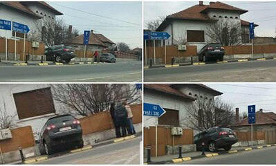 masina in gard sebes