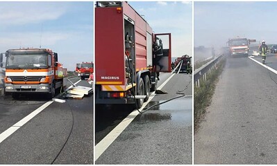camion incendiu autostrada