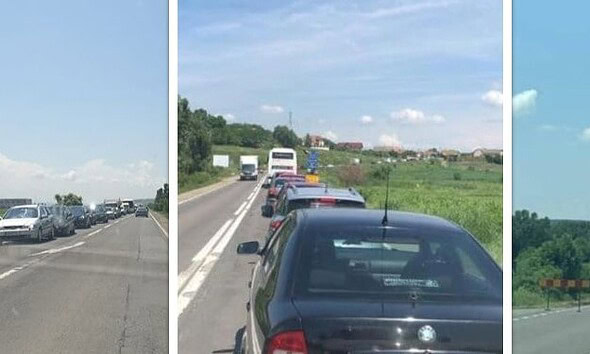 coloana trafic lucrari