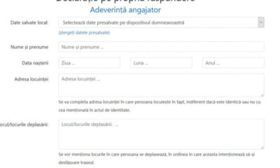 declaratie coronavirus online