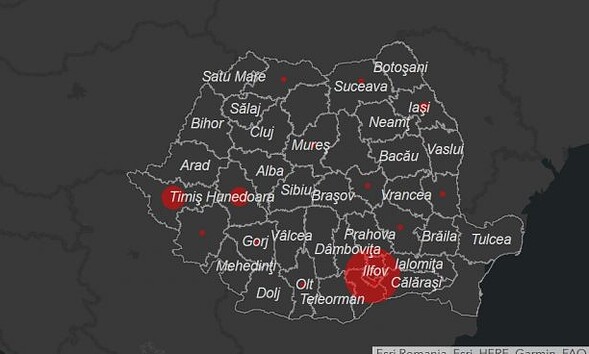 harta intercativa coronavirus romania