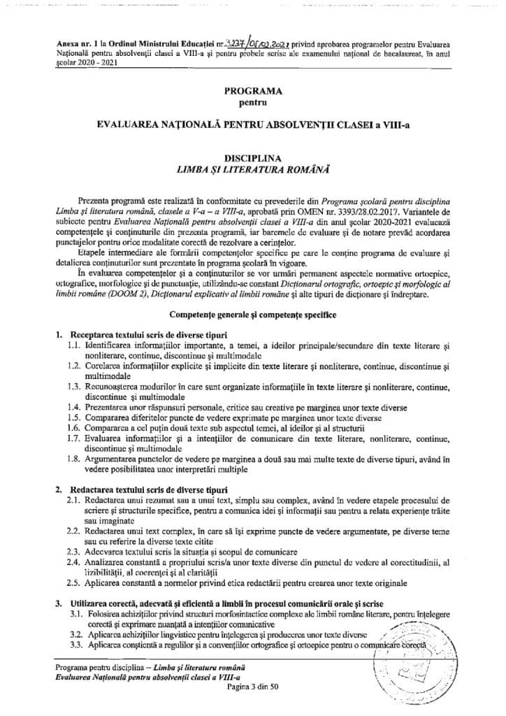 Materia Pentru Examenul De Evaluare Națională 2021 La Limba și ...