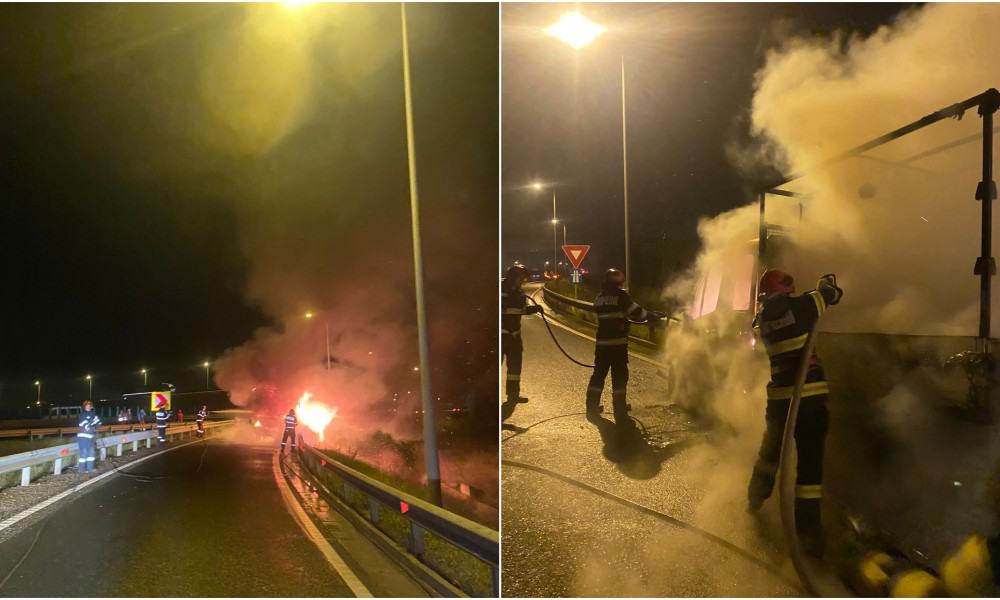 Foto Video Incendiu Pe Autostrada A Sebe Deva N Zona Vin I Oara