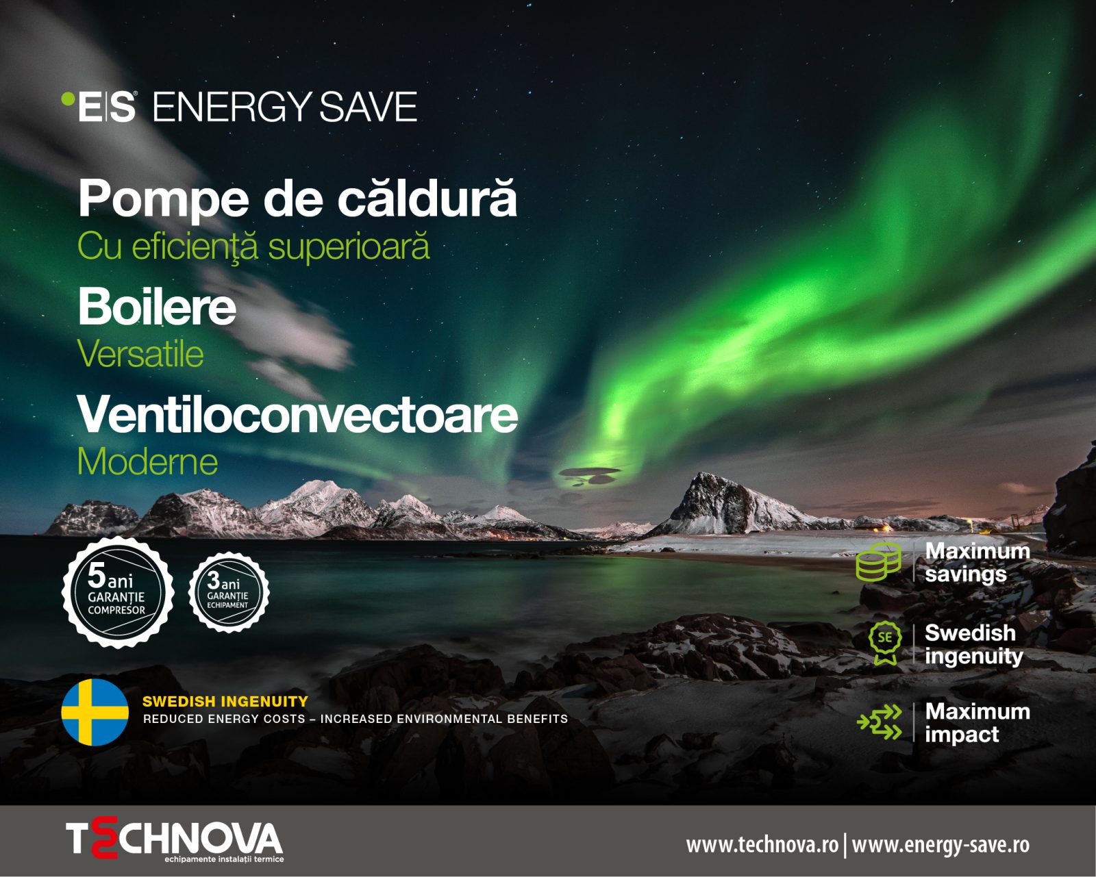 Energy Save - pompe de caldura boilereventiloconvectoare - technova
