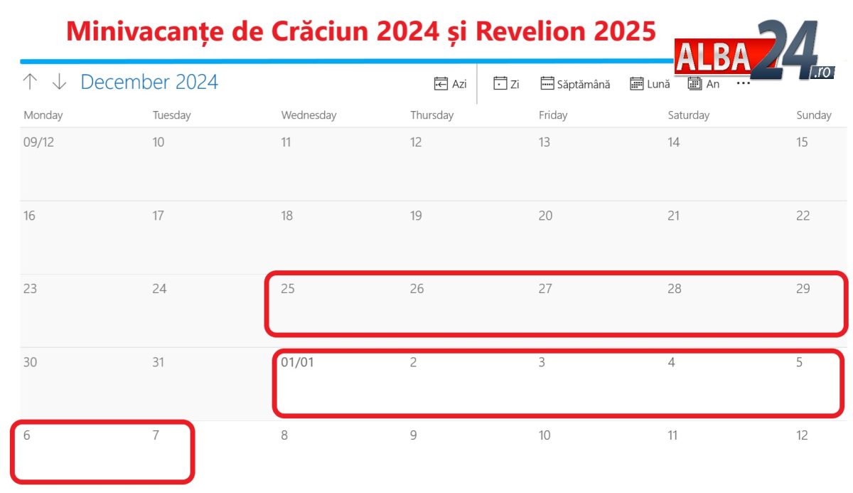 Minivacanțe de Crăciun 2024 și Revelion 2025