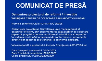 comunicat municipiul sebes centru de colectare