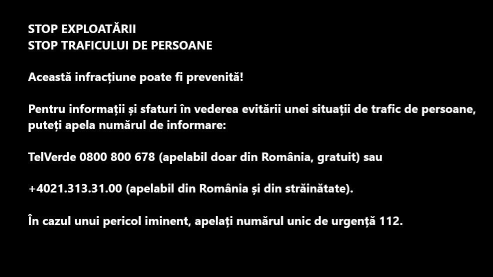 afișe legate de traficul de persoane