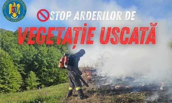 Stop arderilor de vegetație uscată în Alba.