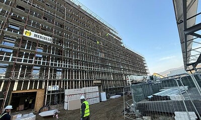 Clădire în construcție pentru secțiile de oncologie și cardiologie intervențională la Alba Iulia.