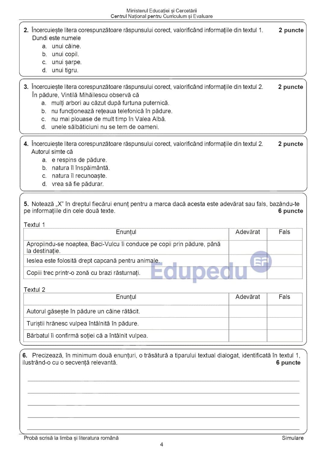 Teste pentru elevi de clasa a VIII-a, subiecte și rezolvări.