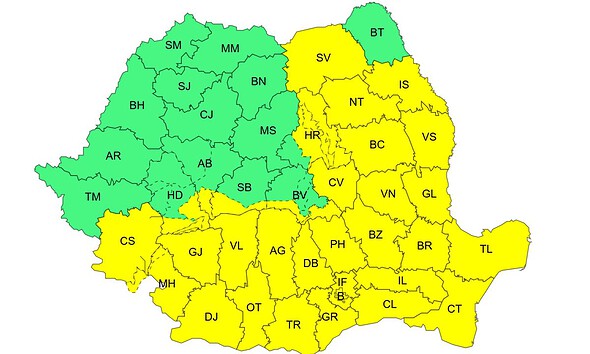 Ninsori și viscol în zona montană a județului Alba, cu cod galben de vreme rea emis de meteorologi.