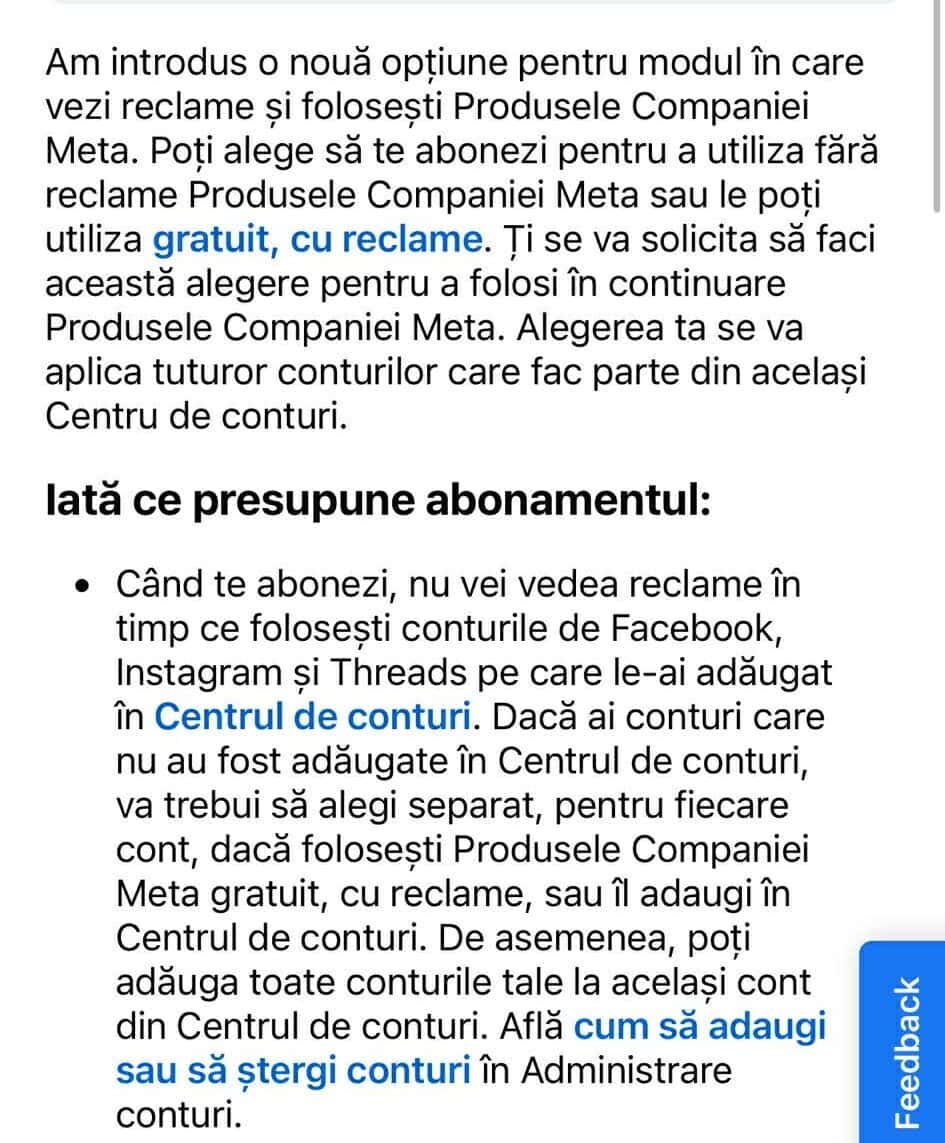 Soluție gratuită pentru utilizarea fără reclame a aplicației Meta, cu publicitate țintită și gestion.
