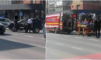 Accident rutier cu victime în Alba Iulia, implicând un autoturism și un echipaj de intervenție.