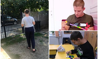 Băiat cu autism din Alba în proces de recuperare și terapie.