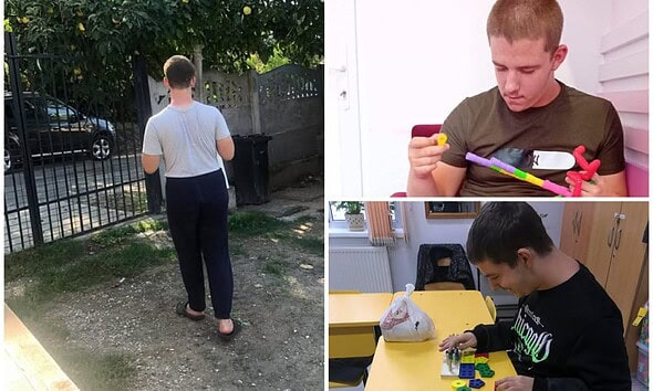 Băiat cu autism din Alba în proces de recuperare și terapie.