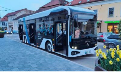 Autobuz electric modern în Sebeș, parte din programul de transport public 2026.