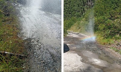 Reparații la conducta de captare Prigoana fisurată de utilaj.