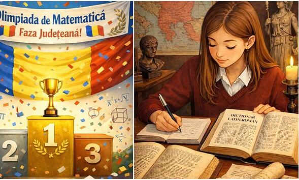 Elevă studiază pentru olimpiada de Matematică și Limba Latină, pregătindu-se intens pentru fazele na.