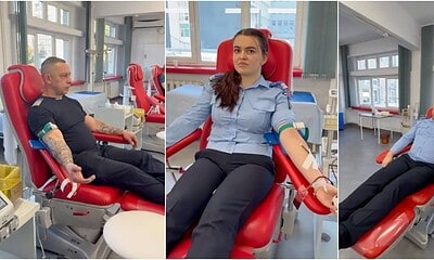 Jandarmi din Alba donează sânge pentru grupele rare, în cadrul unei campanii de solidaritate.