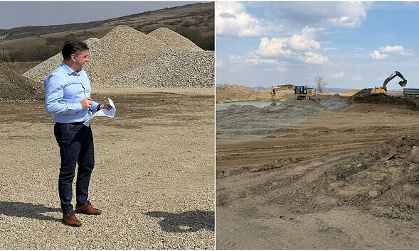 Vicepreședintele CJ Alba, Marius Hațegan, inspectează balastierele ilegale din județ.