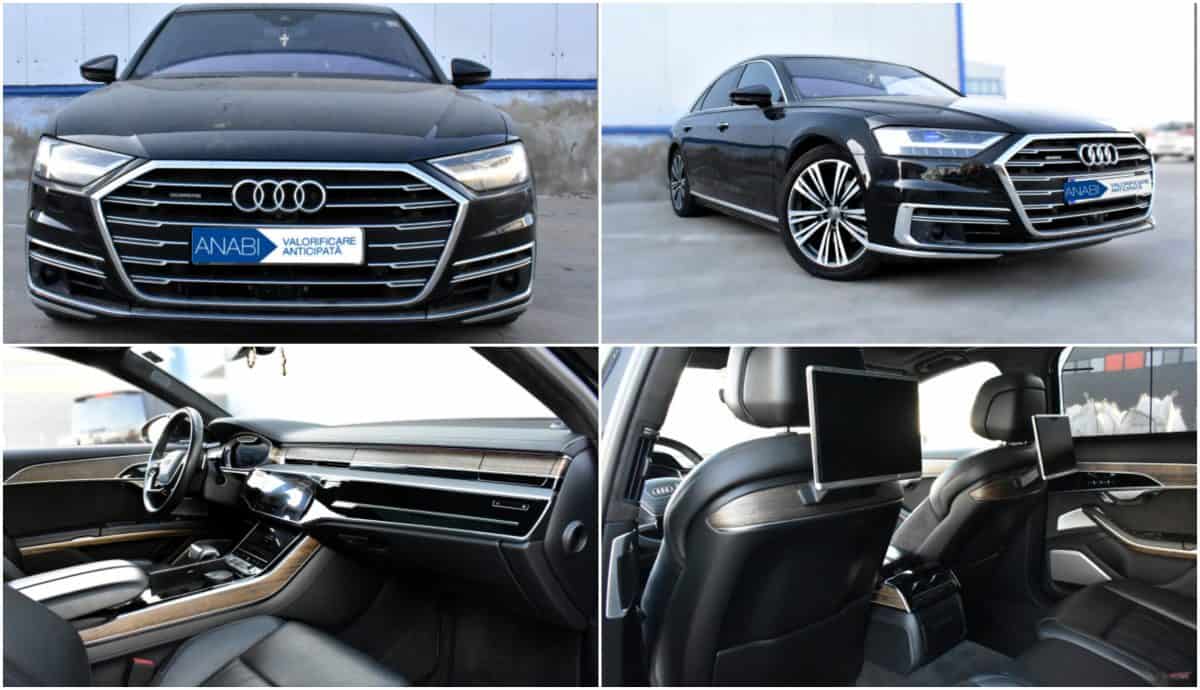 Mașină Audi de lux neagră, model modern, cu design elegant și tehnologii avansate, disponibilă pentr.