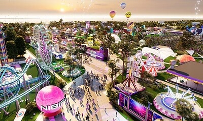 Teren de joacă și atracții colorate la festivalul de pe litoralul românesc.