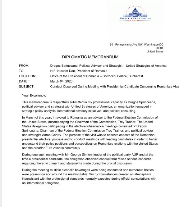 George Simion la Washington despre blocarea vizei pentru români.