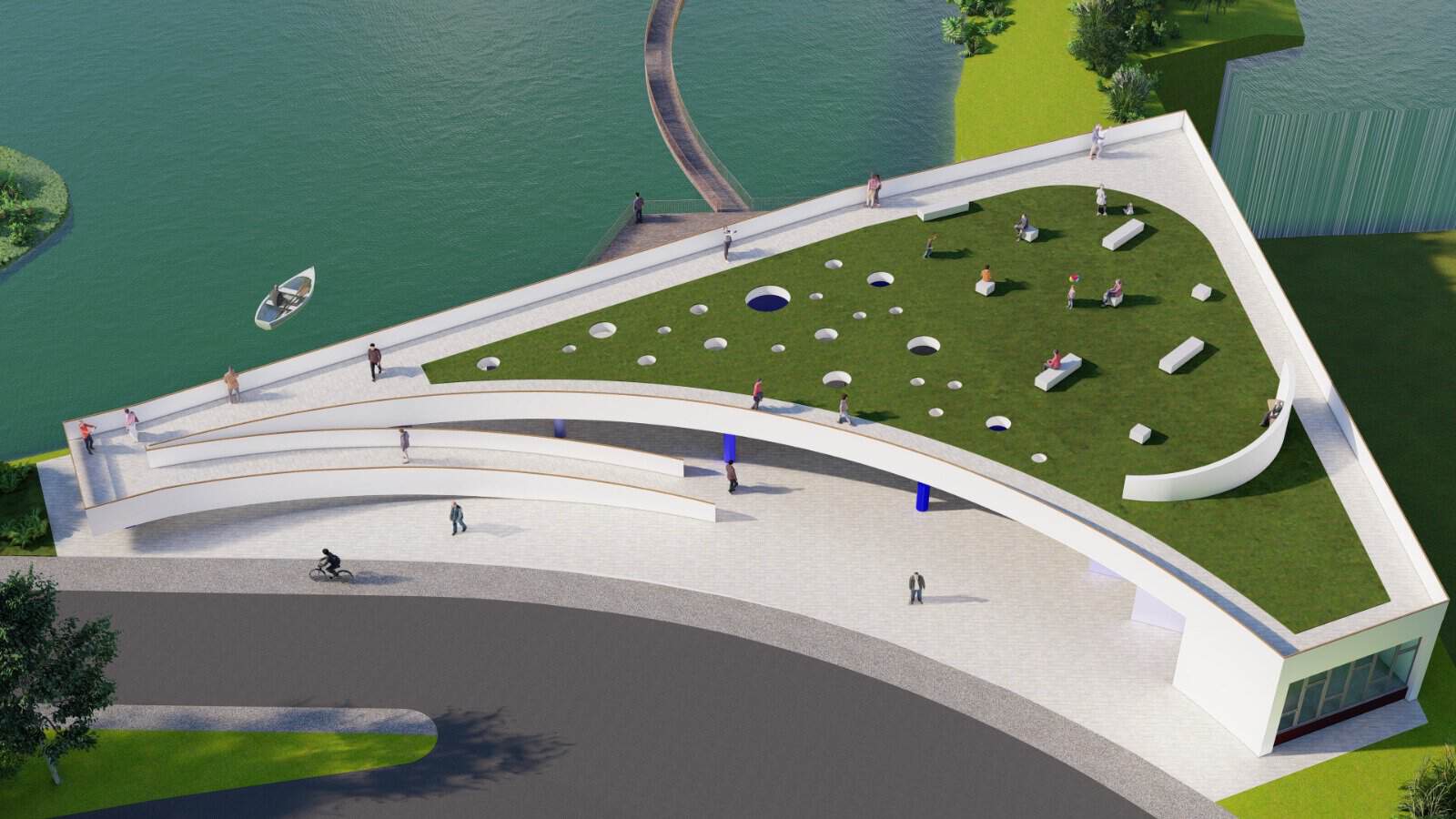 Parc tematic în Blaj pe lacul Chereteu, în curs de amenajare pentru proiectul de 5 milioane de euro.