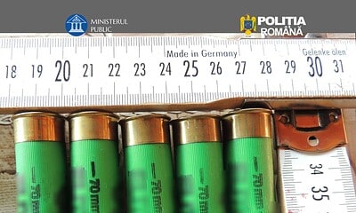 Vânătoare ilegală în Alba, cu echipament de poliție și muniție găsite la braconier.