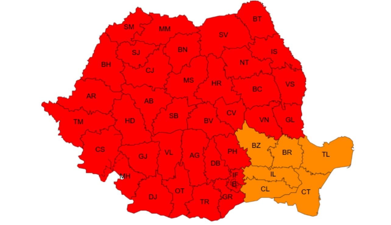 Cod roșu de caniculă în Alba și aproape toată România. Temperaturi extreme, nopți tropicale și disconfort termic accentuat