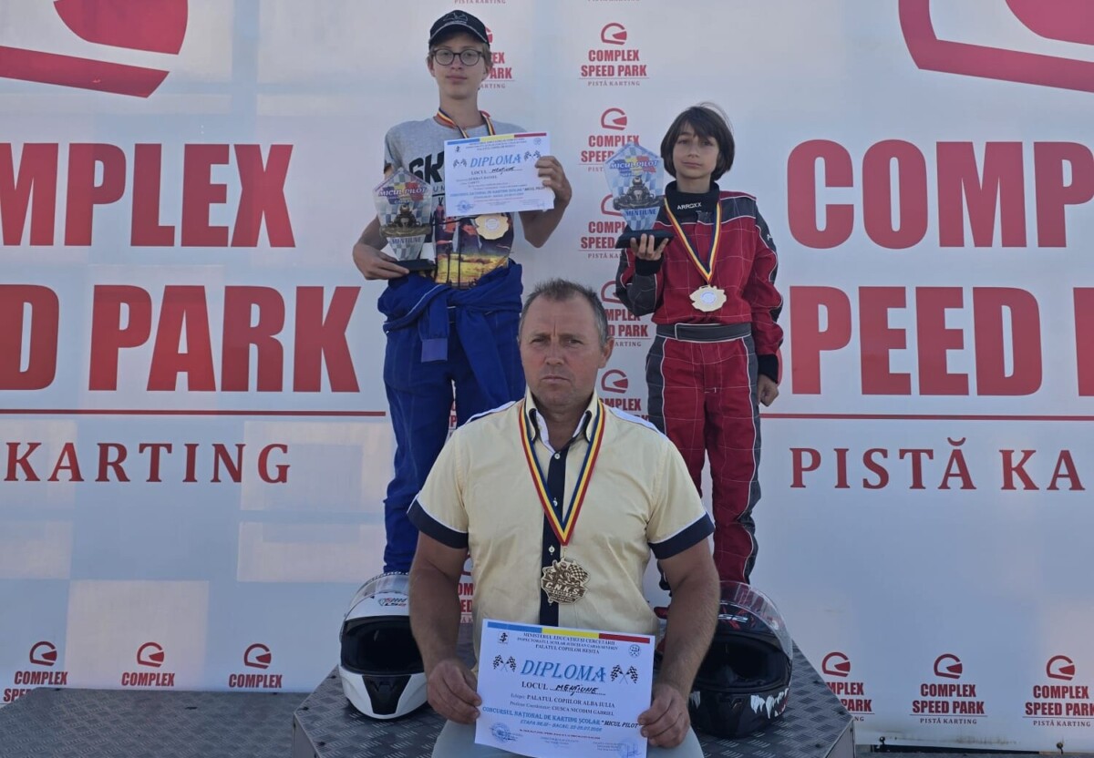 FOTO: Piloți de la Palatul Copiilor din Alba Iulia, rezultate bune la etapa a III-a a Campionatului Național de Karting Școlar